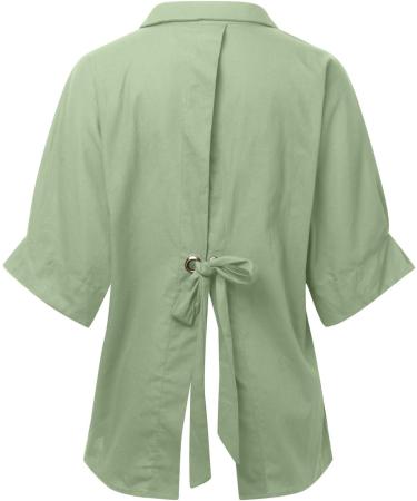 Summer Linen Tops for Women Sale Clearance Summer Tees Long Sleeve Half Sleeve V-Neck Cotton and Linen Loose Shirt Blouses Ladies Tshirt Casual Flowy Beach T-Shirt Tops 3200-qppoj-e-green XL - Buy Online on GoSupps.com