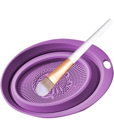 Huaxingda Makeup Brush Cleaner Mat - Silicone Mat for Makeup Brush Washing - Silicone Cleaning Bowl Makeup Brush Cleaner Washing Tools for Makeup Eggs Purple - Buy Online on GoSupps.com