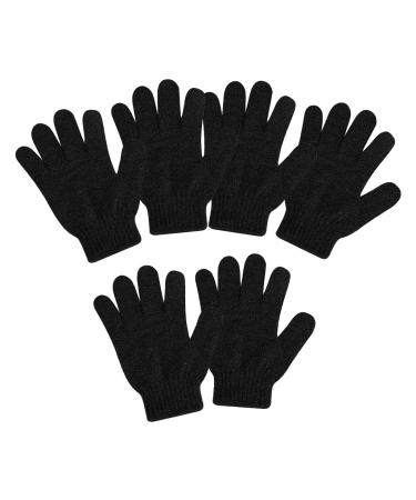 P Prettyia 6er Set Peeling bathroom glove Peeling glove shower shower skin care clothes massage clean glove for body peeling - black