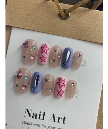 Handmade Wearing Nail Cute Star Gentle Fake Nail Beauty (Color : A Size : L) - Buy Online on GoSupps.com