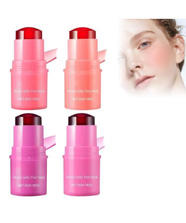 GYXGS Milk Jelly Blush Milk Makeup Jelly Tint Milk Cooling Water Jelly Tint 0.18.OZ Water Jelly Tint Stick Jelly Blush Stick Milk Makeup Cooling Water Jelly Tint 4pcs Mix