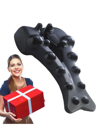 Bommfu neck and shoulder tensioner |Cervical vertebrae traction device neck stretcher for TMJ pain relief and cervical spine - chiropractic pillow black