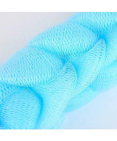 Buy Durable Shower Strip - Stretchy Braids Mesh Sponge Exfoliator Cleaner | Superior Quality Bath Supplies (Blue & White - Buy Online on GoSupps.com