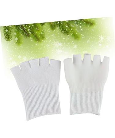 minkissy 1 Pair Gel Bunion Straightener Heel Sleeves for Cracked Heels Big Toe Separators Bunion Splints Pad Fingerless Gloves Toe Spacers Toe Spreader White Thumb Sock - Buy Online on GoSupps.com