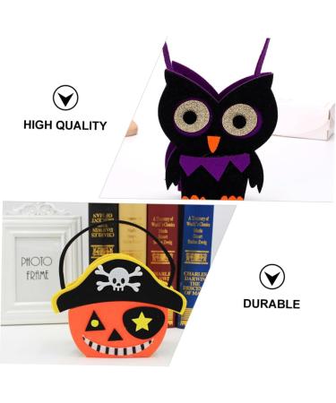 CAXUSD 4pcs Halloween Candy Bag Halloween Treat Buckets Halloween Treats Bags Cartoon Pirate Bag Felt Cloth - Buy Online on GoSupps.com