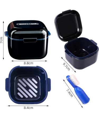 Prosthesis Box for Dentures & Braces | Portable Storage with Filter & Finger Toothbrush - Buy Online on GoSupps.com