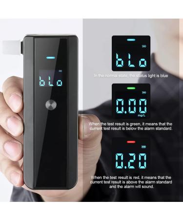 QTlier Personal Breathalyzer Professional Accuracy Portable Breath Alcohol Tester with Indicator Light and Digital Display for Home Use (with 10 Individually Packaged mouthpieces) - Buy Online on GoSupps.com