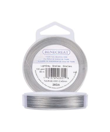 BENECREAT 300-Feet 0.018inch/ 0.46mm Tiger Tail Beading Wire 7-Strand Bead Stringing Wire for Necklace Bracelet Making 0.46mm - 7 Strands Lightgrey - Buy Online on GoSupps.com