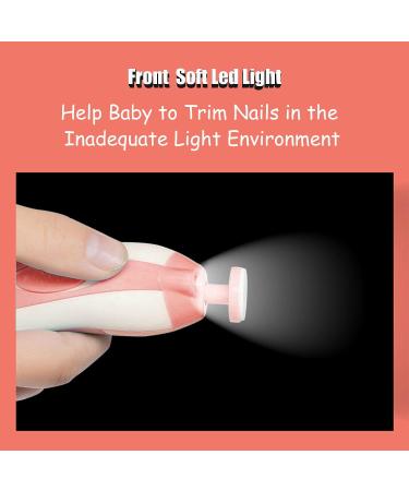 Baby Nail Trimmer - Electric Safe Baby Nail File Trim Polish Grooming kit Safe for Infant Newborn Toddler Girls Boys Adults 6 Grinding Heads with LED Light Pink - Buy Online on GoSupps.com