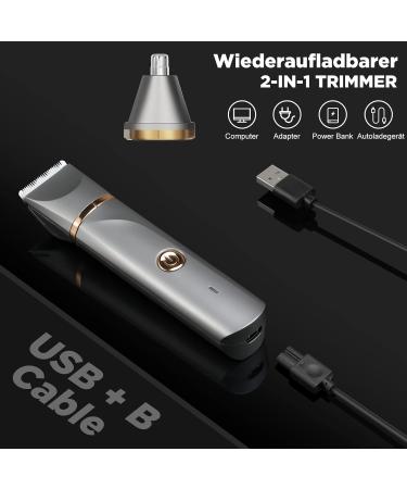 Electric Shaver Women's Intimate Area Electric Shaver for Arms Legs Forearms Electric Intimate Shaver for Women Interchangeable Snap-in Ceramic Blade IPX7 Washable Head Grey Gold - Buy Online on GoSupps.com
