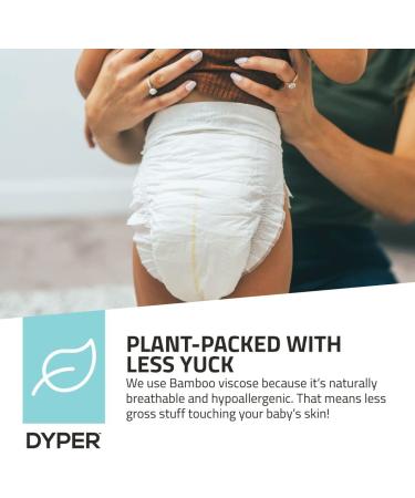 DYPER Bamboo Baby Diapers Size 4 - 144 Count | Eco-Friendly & Hypoallergenic Diaper Alternative for Sensitive Skin - Buy Online on GoSupps.com