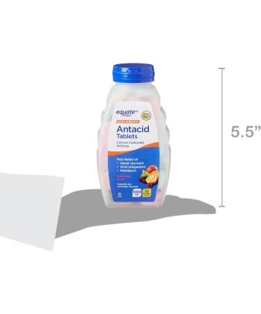 Equate Ultra Strength Antacid Chewable Fruit Tablets Over The Counter 1000 mg 72 Ct (Pack of 3) Total 216 Count + Createandbundle Sticker - Buy Online on GoSupps.com