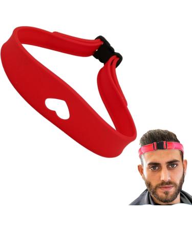 Adjustable Neck Hair Guide - Hairline Shaping Haircut Bands Tool - Curved Silicone Hair Styling Tools Haircut Bands for Home Haircuts Red - Buy Online on GoSupps.com