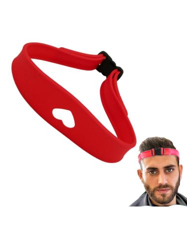 kivrimlarv Hair Trimming Guide | Hairline Shaping Haircut Bands Tool | Curved Silicone Hair Styling Tools Haircut Bands for Home Haircuts Red