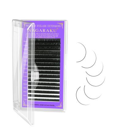 Nagaraku 5 tablets 11/12/14/14/15mm 0.20 d Curl single eyelashes Individual eyelash extension permanent volume eyelashes eyelash extensions gently matt black 16 rows (total 5 trays) 11 12 13 14 15mm 0.20 d