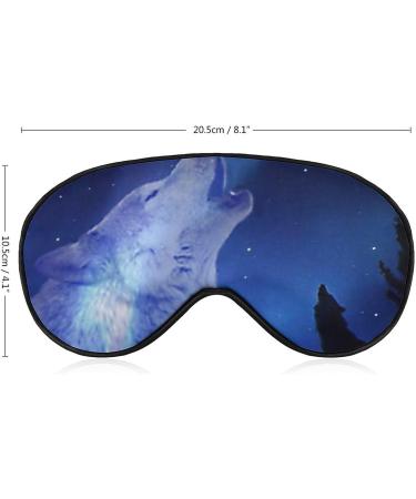 Wolf Howling Starry Sky Sleep Mask - Adjustable Blindfold for Night Travel and Nap - Buy Online on GoSupps.com