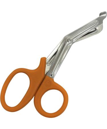 ABE First Aid Tuff Cut Utility Scissors 7.5'' Stainless Steel Medical Bandage Scissors EMT Shears for Emergency Supplies (Orange)