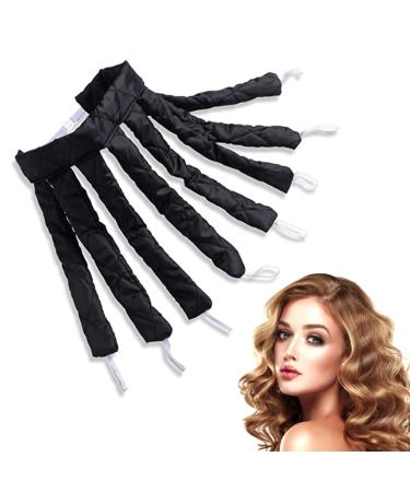 Heatless Curls Headband Heatless Curling Rod Headband No Heat Curling Headband Hair Curlers  Soft Silk Heatless Curls Headband Hair Rollers(Black)