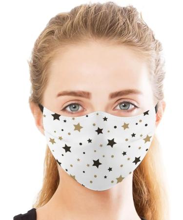 HDFGD Reusable Face Masks - Stars Golden Black Dustproof for Adults | 2 PCS - Stylish Protection for Men & Women - Buy Online on GoSupps.com