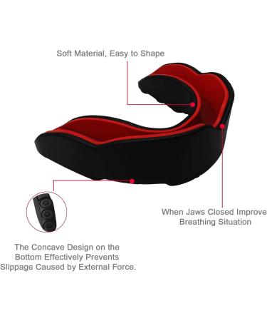 Shop Mouth Protection for Martial Arts & Sports | Safe & Comfortable Gear for Adults & Kids (Black & Red) - Buy Online on GoSupps.com