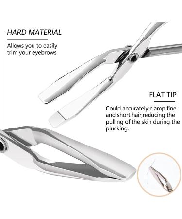 Professional Scissor Handle Tweezer Stainless Steel Scissors Shaped Tweezers Slant Flat Tip Scissor Tweezer for Women and Men (Silver) - Buy Online on GoSupps.com