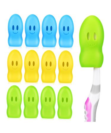 Hapinary 12 pieces toothbrush cover toothbrush sleeves toothbrushes cover cap toothbrush sleeves toothbrush case silicone toothbrush cap to toothbrushcap
