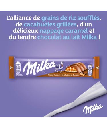 Milka Peanut & Caramel - Milk Chocolate Bar with Caramel Peanut Shards - Display of 36 Bars (37g) - Buy Online on GoSupps.com