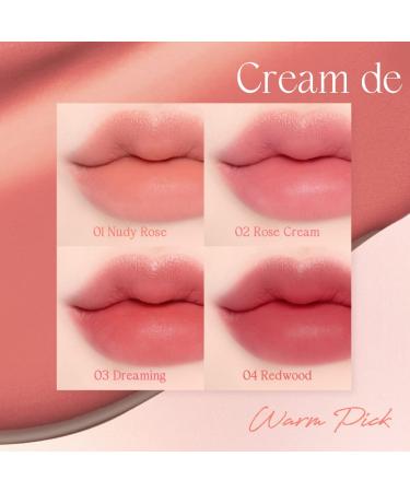 Dasique Cream de Rose Tint (03 Dreaming) | Velvet Matte Lip Stain with Rose Water | Vegan & Cruelty-Free - Buy Online on GoSupps.com