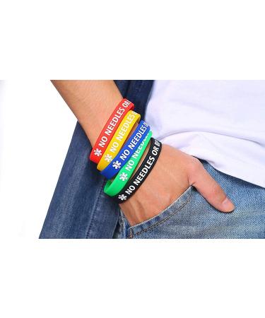 XUANPAI 5 Pack Silicone Sport Medical Alert ID Bracelets - Men Women Kids | No Needles or BP | Arm Wristband - Buy Online on GoSupps.com