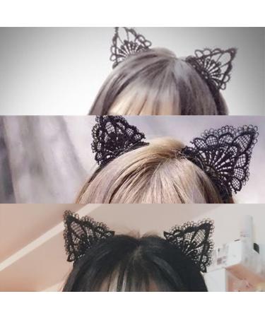 Lace Cat Ears Headband for Girls - Flower Hair Hoop for Kids Parties and Cosplay - Buy Online on GoSupps.com