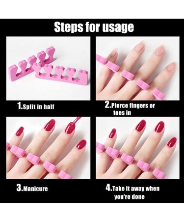 20 Pcs Pink Sponge Toe Separators for Nail Art Pedicure & Manicure - Men & Women Spacer Dividers for Gel Painting & Coating - Beauty Accessories - Buy Online on GoSupps.com
