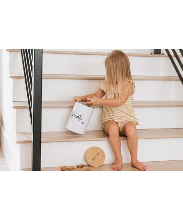 Simply Unleashed White Treat Container with Bamboo Lid - 98 oz | Dog and Cat Storage - Buy Online on GoSupps.com