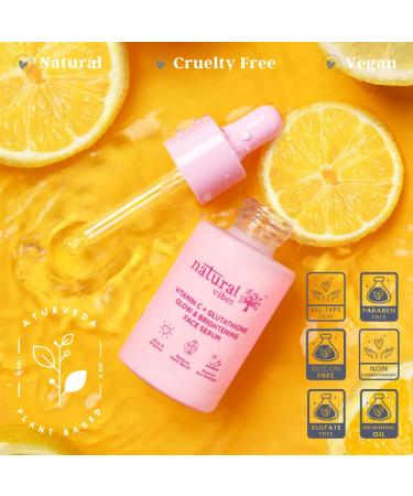 Natural Vibes Vitamin C + Glutathione Radiance Serum | Clear Skin Face Serum 30ml - Shop Internationally - Buy Online on GoSupps.com