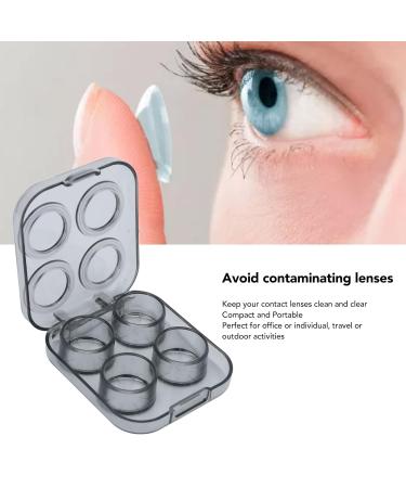 NATUDECO Transparent Contact Lens Container Set - Portable & Protective Storage for Women & Girls | Ideal for Home Office & Travel (Gray) - Buy Online on GoSupps.com