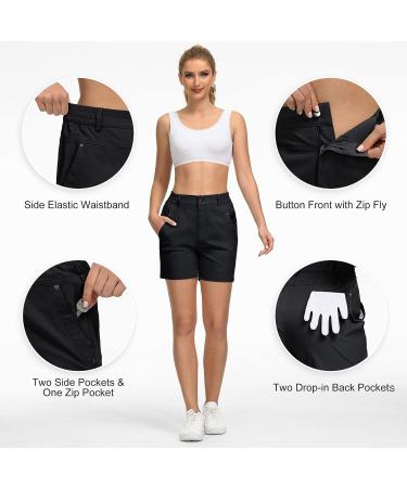 Capol Women's High Waisted Golf and Hiking Shorts - Quick Dry & Stylish - Black, Small - Buy Online on GoSupps.com