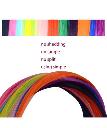 12-Piece Colored Hair Extensions Clips - 22 Inch Rainbow Clip-In Synthetic Hair for Women & Girls | Cosplay & Fashion Party Accessories - Buy Online on GoSupps.com