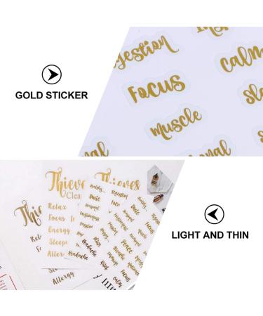 Lurrose Jar Labels Printable Labels 5 Sheets Essential Oil Bottle Labels Waterproof Roller Bottle Label Golden Letters Labels Tag for Bottle Letters Stickers Pantry Labels - Buy Online on GoSupps.com