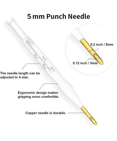 UCATQ Hand Embroidery Punch Needle Set - Beginner Kit with 2 Adjustable Punch Needles and 9x9 Monk's Cloth - Buy Online on GoSupps.com