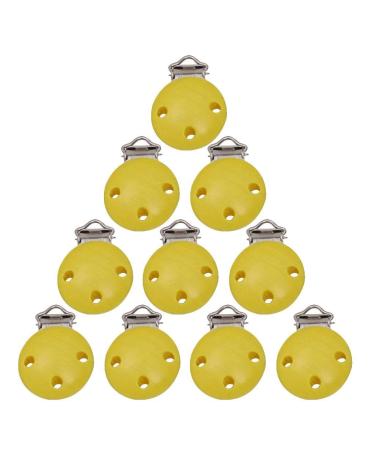 Lckiioy 10Pcs Baby Pacifier Clip Set - Yellow Pacifier Chain Clips & Nipple Holders for Newborns | International Shipping Available - Buy Online on GoSupps.com