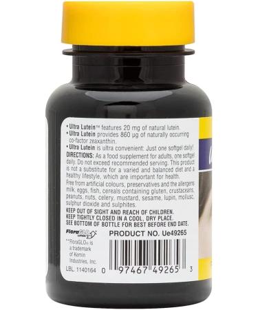 Nature's Plus Ultra Lutein 20mg - Maximum Strength Softgels (60 Count) - Buy Online on GoSupps.com