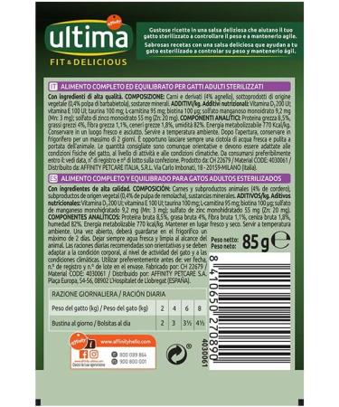 Ultima Fit & Delicious Nourriture Humide pour Chats avec Agneau 85g - Buy Online on GoSupps.com