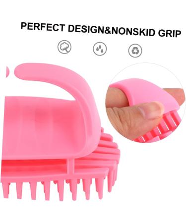Tovinanna 2-Piece ABS Hairbrush & Shampoo Massage Device for Thin Hair - Pink Hair Cleaning Brush for Men & Women 10.5x7x5.5cm - Buy Online on GoSupps.com
