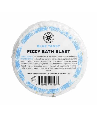 Blue Tansy All-Natural Fizzy Bath Blast - Vegan Bath Bomb Made with Pure Essential Oils to Help You Relax  Hypoallergenic  Plant-Derived  Handmade in USA by DAYSPA Body Basics
