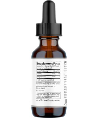 10X Health Methylene Blue Drops with Black Pepper Extract - 30ml Methylene Blue Pharmaceutical Grade Liquid - Promotes Energy Focus & Cognitive Support - Pina Colada Flavor Vegan Non-GMO - Buy Online on GoSupps.com