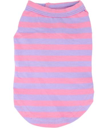 LOPHIPETS 100% Cotton Striped Dog Tee Shirt | Small Dogs Chihuahua Puppy Clothes | Tank Tee-Purple and Pink Strips | L Large 6.5-10 lbs - Buy Online on GoSupps.com