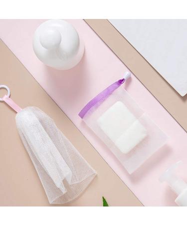 Pack of 4 Foam Net Nylon Bubble Nets with Silk Ribbon - Ideal for Body & Facial Cleansing & Skin Care | International Shipping - Buy Online on GoSupps.com