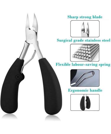 Precision Toenail Clippers Nail Clippers Trimmer for Thick or Ingrown Toenails Fingernail Clipper Surgical Grade Stainless Steel for Ingrown & Thick Nail (Black) - Buy Online on GoSupps.com