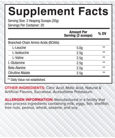 Core Nutritionals ABC Advanced BCAA Supplement | Amino Acid Recovery Blend | with Glutamine Beta Alanine Citrulline Malate | 20 Servings (White Pineapple Strawberry) White Pineapple Strawberry 20 Servings - Buy Online on GoSupps.com