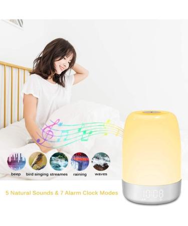 Sunrise Simulation Wake Up Light Sunrise Simulation Alarm Clock LED Touch Night Light Colored Bedside Light Sleep Aid with USB Cable Night Light - Buy Online on GoSupps.com