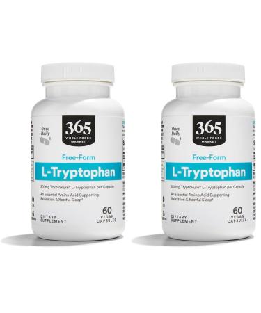 365 by Whole Foods Market L-Tryptophan 60 Veggie Capsules (Pack of 2) 60 Count (Pack of 2)